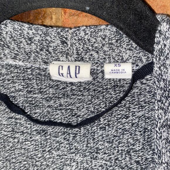 Gap Black Gray Open Front Cardigan Duster Sweater Women's Size XS - Picture 3 of 5